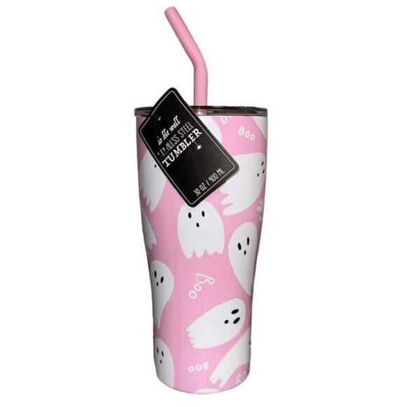 Halloween Pink Ghost Boo Tumbler - Picture 3 of 6